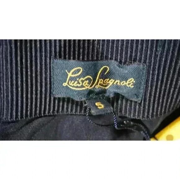 Luisa Spagnoli Navy Blue Ribbed Wool 'Medusa' Skirt, Size S NWT - Picture 13 of 15